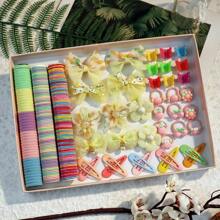 190pcs Women Hair Scrunchies, Hair Ties, Disposable Hair Rings, Hair Accessories Set, Suitable For Casual And Decoration, Claw Clips