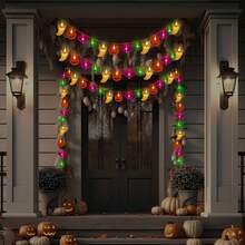 1 件万圣节主题混合 LED 灯串，节日氛围灯，恐怖主题。适用于家居装饰、万圣节装饰、鬼屋、派对活动和其他装饰照明 万圣节装饰灯 家居装饰 派对装饰 万圣节装饰 房间装饰 万圣节花园装饰 可作为礼物 仙女 - 暖白色 - 查看 14