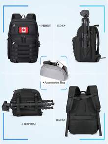 NEWHEY 15.6 Inch Waterproof Professional DSLR/SLR Mirrorless Camera Backpack With Rain Cover, Tripod Attachment, Small Pouch Camera Bag Case For Photographers - Multicolor - View 10