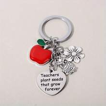 1pc Apple Flower Owl Keychain, Teacher's Day Gift, Graduation Ceremony Gift - Multicolor - View 4