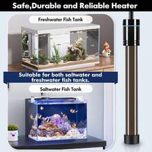 Calentador sumergible para acuario FUCHENGJSOrlushy de 300W, con termostato digital externo ajustable, protección contra sobrecalentamiento y termómetro, para acuarios de agua dulce y salada de 40 a 60 galones