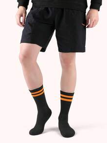 3/6 双女士及膝袜，秋冬保暖纯色运动大腿袜 - 彩色 - 查看 3