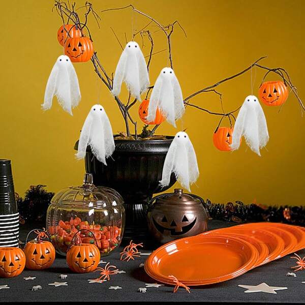Cute Hanging Halloween Ghost – White Creepy Cloth Decor For Home, Yard, Garden, Classroom,Porch, Room, Pub & Holiday Party