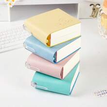 1 taccuino portatile tascabile quadrato - copertina in finta pelle impermeabile spessa, tonalità marroni, design compatto per viaggi e uso quotidiano, stile minimalista elegante, quaderno per ufficio, scuola o regalo, portapenne per cancelleria scolastica, ritorno a scuola