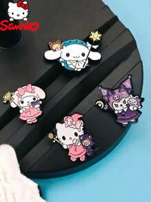 Sanrio 4 peças, broche de gaivota mágico de Halloween, distintivo japonês HelloKitty, broche de desenho animado fofo, acessórios de decoração, mochila de broche de esmalte fofo para escola