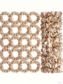 20pcs Satin Plain Hair Scrunchies, Suitable For Women 14+ Years Old, Won't Damage Hair, Versatile Hair Accessories, Hair Ties, Scrunchy Hair Ties, Washing Face ,Head Piece - Multicolor - View 3