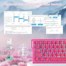 ATTACK SHARK X68 HE 60% Wired Gaming Keyboard Rapid Trigger,Actuation Point Adjustable,Magnetic Switch 8K Polling Rate,PBT Keycaps For Win,RGB Mechanical Keyboard With Coiled Cable - Màu Hồng Tươi - Xem 3