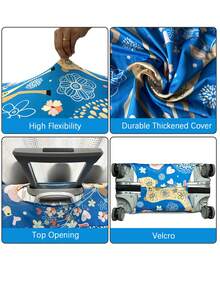 18-32英寸行李箱罩弹性行李箱罩旅行箱罩行李箱全身图案防刮保护套旅行箱罩适用于18至30英寸的保护套全印花防尘罩拉杆箱行李箱防尘罩旅行配件学校包学校配件学校用品 - 彩色 - 查看 5