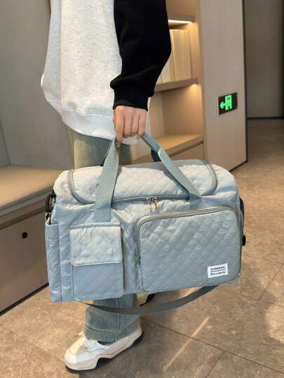 1pc New Large Capacity Travel Bag, Short Trip Luggage Bag, Leopard Print Gym Bag, Sports Style Casual Women Tote Bag, Suitable For Maternity, Postpartum, Vacation, Waterproof, With Separate Shoe Compartment, Carry-On Approved' Bag For School School Accessories School Stuff