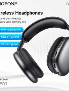 P9 Bluetooth Headphones With Active Noise Cancelling (ANC), Hi-Fi Stereo Sound, 35-Hour Battery Life And Built-In Microphone - Wireless, Lightweight And Comfortable - màu đen - Xem 4