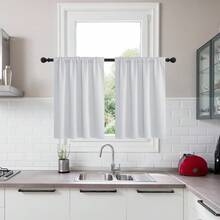 Local Delivery Black Blackout Curtains 63 Inch Length, Room Darkening Thermal Insulated Noise-Reducing Black Out Curtains For Bedroom Living Room Windows, Back Tab Rod Pocket, W52 X L63 Inches, 2 Panels - Greyish White - 查看 7
