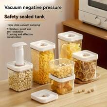 4pcs/Set 15.22oz+25.36oz+43.96oz+Manual Pump, Modern Vacuum Sealed Food Storage Containers, Ideal For Food And Grains, Fridge Storage Boxes And Containers, Fridge Organizer And Replacement Boxes, Fridge Organizer Kit