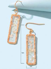 1 Paar neue Design Muschel Dekor transparente Acryl geometrische vergoldete quadratische Anhänger Hänge Ohrringe für Frauen als täglicher Schmuck