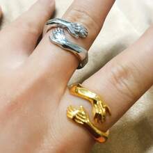 1 Stück Ring mit sich umarmenden Händen, Ring für Herren/Paar