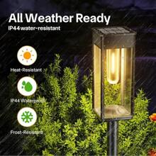 Set Of 8 Solar Lawn Lights With IP44 Splash-Proof Rating. 1400 MA,They Come With LED Courtyard Ground Plugs And Feature A Vintage Design. Suitable For Paths, Gardens, Villas, Landscapes, Lawns, Sidewalks And Terraces.