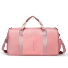 1pc Large Capacity Training Bag Travel Bag With Dry-Wet Separation, Shoe Compartment, Shoulder Strap And Hand Carry Suitable For Camping, Traveling, Sports, Fitness