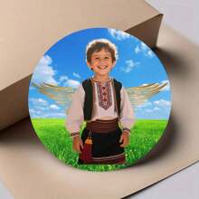 4cm Personalized Stickers, Customizable Sticker Background And Winged Figures, Make Your Angel, Suitable For Office, School, Graduation, Halloween, Christmas, Independence Day, Thanksgiving, Sealing, Adhesive, Used For Wedding, New Home School, Home, Kitchen, Dining Room, Bathroom, Living Room, Bedroom, Tea Room School Supplies,Back To School
