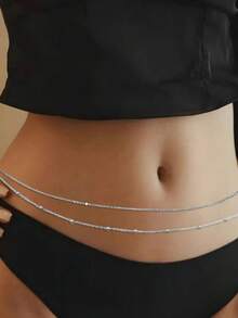 女士时尚球链双层腰带，适合秋季、秋季、万圣节