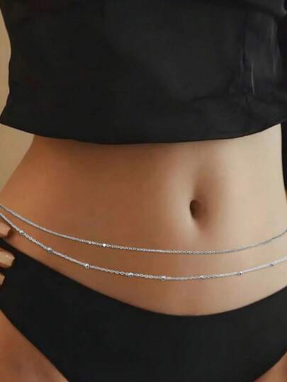 女士时尚球链双层腰带，适合秋季、秋季、万圣节