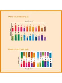 1 Set Watercolor Pencil Decorative Stickers For Classroom/Bedroom Decor, Glass Window, Office Switch Decoration, Scrapbooking, Stationery, School Supplies School Supplies,Back To School