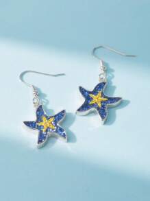 1 par de brincos pendentes de resina com design personalizado de estrela do mar para mulheres, perfeitos para cerimônias de formatura, ocasiões especiais, presente para casais