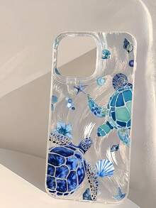 Sea Turtle Lobster Coconut Print Clear Phone Case Compatible With Apple 16/11/12/13/14/15 Series, 7 Plus/8 Plus/X/XS Max/XR/11 Pro/12 Pro/13 Pro/14 Pro, 12 Mini/13 Mini/11 Pro Max/12 Pro Max/13 Pro Max/14 Pro Max/14 Plus, 6/6S/6 Plus/7/8, SE, And Galaxy A54/A14/A12/A13/A15/A32/A33/A24/A52S, S20/S21/S22/S23/S24, S23 Plus/S24 Ultra,International Version, Not The Domestic Version - Multicolor - View 2