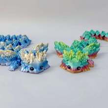 1个3D打印墨西哥钝口螈摆件，逼真多关节设计，手工制作，可缓解压力，适合摆放在桌面、家居或作为节日礼物。 - 新款混合顏色帶翅膀 - 查看 10