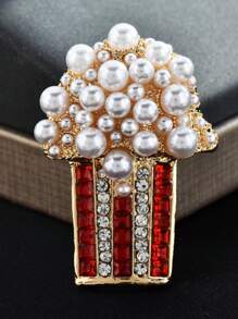 Perle, Edelstein, Popcorn-Brosche, Brustblüte, eleganter und charmanter Kleidungsaccessoire (unisex), das perfekte Geschenk für Feiertage.