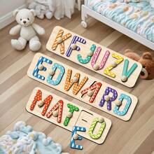 Personalized Name Puzzle, Baby Name Puzzle, Baby Boy Or Girl Early Education Toy, 3D Letter Puzzle Toy, Wooden Letter Puzzle, Baby 1st Birthday Gift, Wooden Puzzle, Personalized Gift, Birthday Gift, Customized Wooden Puzzle Toy, Anniversary Gift, Building Block Gift Set - Stripe - View 4