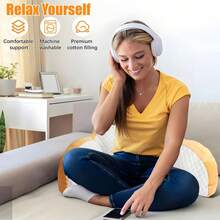 NetHong 2in1 Bed Reading Backrest Pillow Support Cushion Lumbar Back Rest Chair Mat Arm,Super Soft Plush Backrest Pillow Bed Cushion Support Reading Back Rest Arm Chair, Bed Cushion Large Backrest Cushion Pillow Girls Sleep Sofa Lumbar Protection,Mother's Day Gifts,A Perfect Gift For Mother - Yellow (Corgi) - View 5