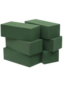 1pc Green Floral Foam, Rectangular Shaped Floral Craft Base, Suitable For Wedding Floral Decor Accessories
