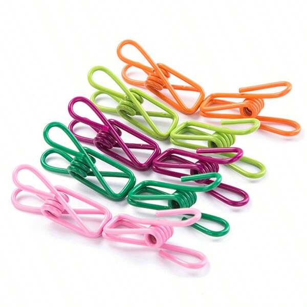 10/20pcs Random Color Cute Household Clips, For Hanging Clothes & Socks, Sealing Snack Bags, Photo Walls, Christmas Decorations