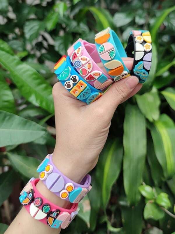 1pc Mini Building Block DIY Bracelet, Plastic Fun Toy Bracelet, Party Favor