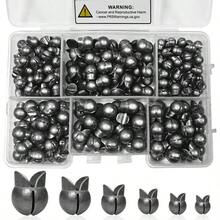 SANWEAL120PCS 200PCS Fishing Weights Sinkers Premium Split ShotFishing Weights Sinkers Round Removable Fishing Sinkers 5 6 Sizes - Black - View 1