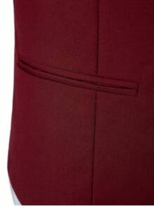 Gilet da uomo da abito formale con tasche, tinta unita, per affari, feste, matrimoni, colore bordeaux, taglie dalla XS alla 3XL