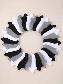 9/15/30双黑白灰儿童船袜带跟袜适合日常生活男女童运动袜防摩擦 - 彩色 - 查看 5