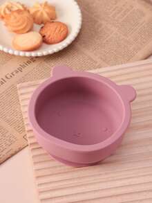 1件装硅胶婴儿餐具可爱卡通熊形碗吸盘饭盒喂食训练婴儿用品防滑餐具 - 多色 - 查看 11