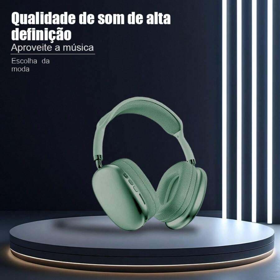 P9 Bluetooth Headphones With Active Noise Cancelling (ANC), Hi-Fi Stereo Sound, 35-Hour Battery Life And Built-In Microphone - Wireless, Lightweight And Comfortable - màu xanh lá - Xem 1