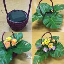 1pc Green Floral Foam, Rectangular Shaped Floral Craft Base, Suitable For Wedding Floral Decor Accessories