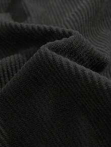 Shorts de veludo cotelê retos e soltos para homens, calças casuais estampadas Five Minutes para um visual minimalista - Preto - Ver 3