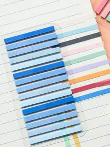 Set mit 7 Streifen, je 300 Blatt, insgesamt 2100 dünne durchsichtige PET-Aufkleber, Etiketten und Plastiktags für Schüler zum Aufkleben auf Schulbücher. Geeignet für Schulmaterialien und Schulanfang-Materialien.