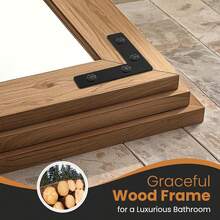 Espejo de Body entero con marco de madera, de 65 "X 24" Espejo de piso de madera maciza para granja, baño, dormitorio, colgante o de pie montado en la pared - Multicolor - Ver 10