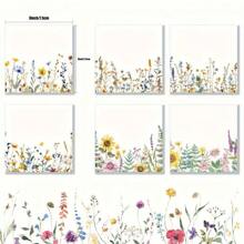 1 Piece Of Wildflower Square Sticky Notes, Suitable For Offices, Schools, And Homes - Flower Design, Paper Material, Ideal For Organization And Reminders, Office Supplies | Flower Stickers | Durable Adhesive