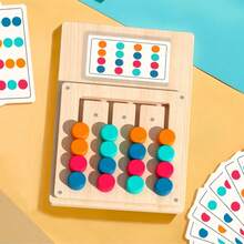 12pcs Double-Sided Cards / 24 Different Question Types / 1 Set Of Wooden Colour Matching Puzzles / Montessori Toys / Suitable For Children Over 3 Years Old / Brain Teaser & Psychological Challenge Game / Learning Tools / Suitable For Boys & Girls Development / Ideal For Family Game - Color Matching Toys - View 13