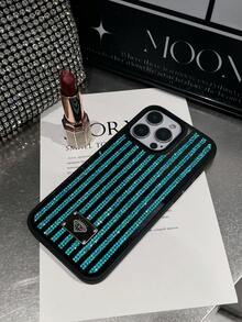 Sparkling Sequins Black Bling Rhinestone 1pc Multi-Color Full Rhinestone & Mirror Design 2-In-1 Black Phone Case Compatible With Iphone 16 Waterproof Shockproof Anti-Fall Scratch Resistant Fashion Phone Cases Birthday Gift Party Mom - Multicolor - View 50