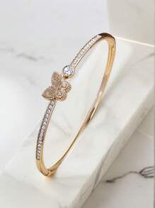 Charming Mini Butterfly Rhinestone Bracelet Bangle For Girl Gift Party Casual Accessory