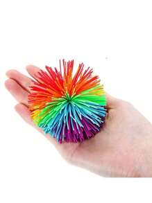 1/2/3/6PCS Monkey Stringy Balls Sensory Fidget Stringy Balls Soft Rainbow Pom Bouncy Stress Balls Multicolor,Bounce Balls,Rubber Balls,Squishy Balls,Rainbow Toys,Monkey Squishy,Bath Toys