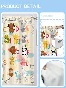 2 Panels 26 Letters Learning Window Drapes Interactive Alphabet Learning Curtains Each Letter With Matching Animal Light Filtering For Kids' Rooms - Multicolor - View 3