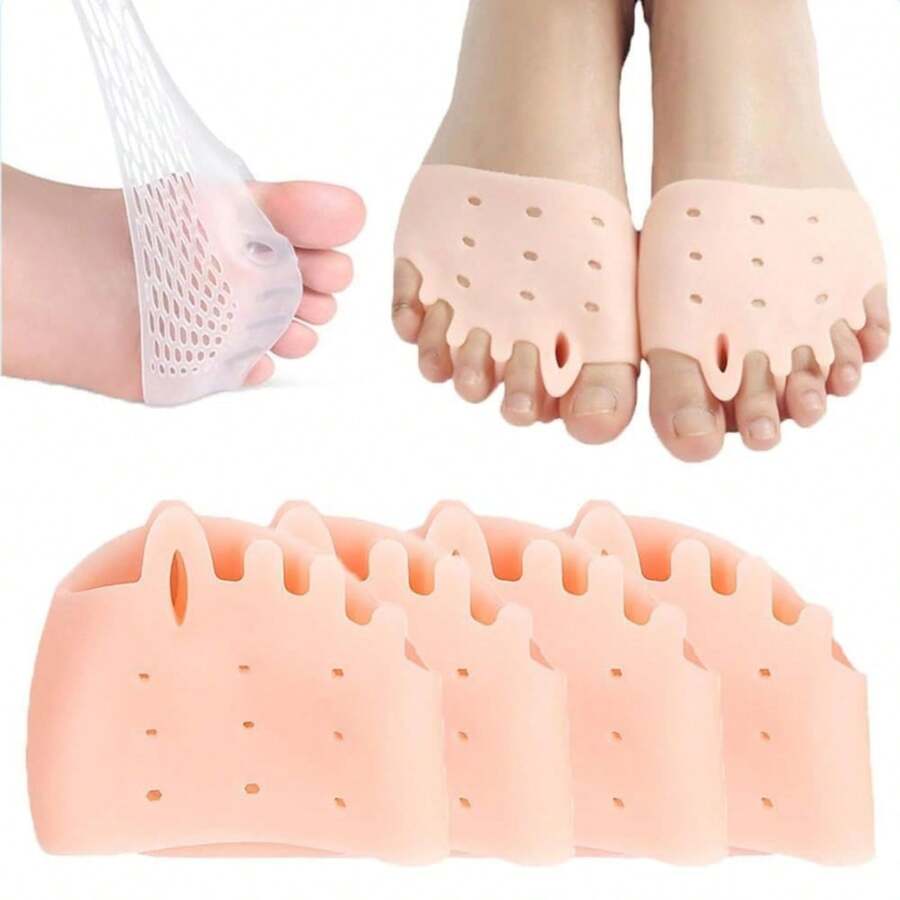 Hyggear Silicone Toe Separator, Hyggear Toe Separators, Hyggear Toe Spacers, 4 Pairs, Ball Of Foot Cushions, Breathable & Soft (Skin) - Skin - View 1
