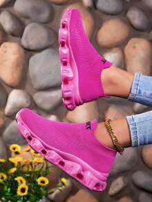 Youth Unisex Outdoor Casual Anti-Slip Breathable Socks, Spring/Summer - Hot Pink - View 2